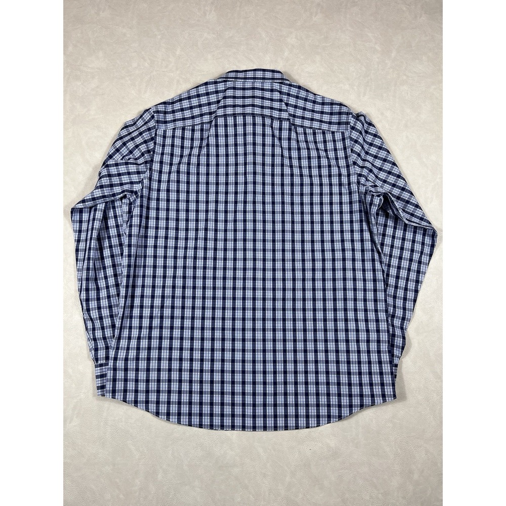 Untuckit Shirt Size XXL Blue Plaid Wrinkle Free Cordier Long Sleeve Button Up - Picture 3 of 7